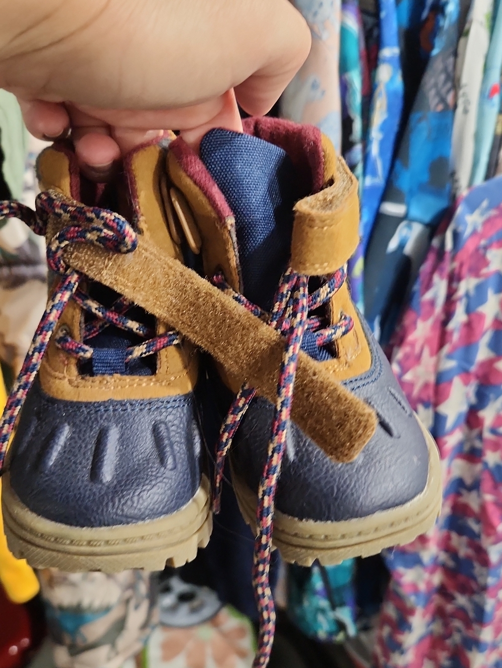 Carter's Navy and Tan Toddler Hiking Boots